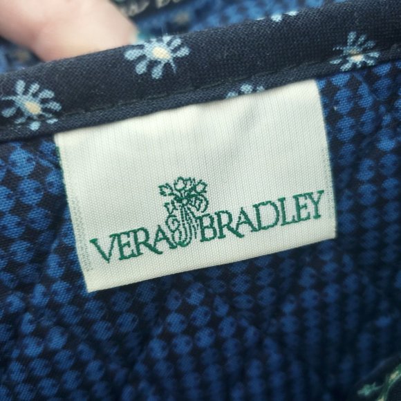 Vera Bradley Womens Navy Blue Floral Shoulder Strap Tote Bag And Zipper Pouch - Picture 8 of 15